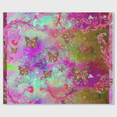 VLINDERS IN GOUD BLAUWGROEN BLAUW PAARSE SCHITTERI CADEAUPAPIER (Vlak)