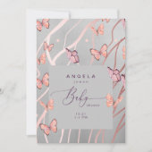 Vlinders in het Air Silver Baby shower Kaart (Voorkant)