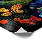 Vlinders in het bos perfect poster (Hoek)