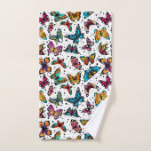 Vlinders in kleur bad handdoek (Handdoek)