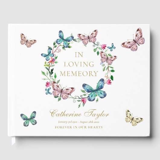 Vlinders in liefdevolle herinnering Memorial begra Gastenboek (Voorkant)