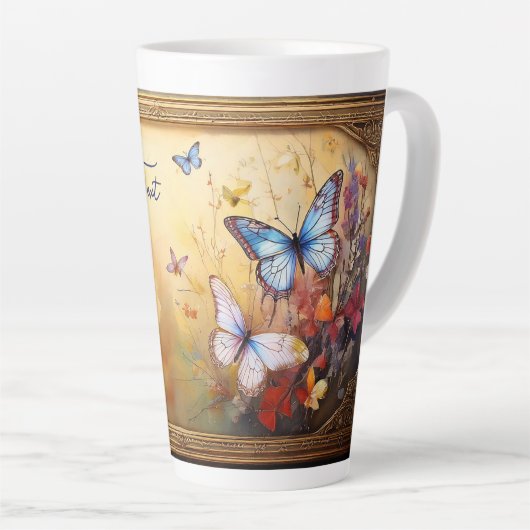 Vlinders in Lijst Latte Mok (Rechterhoek)