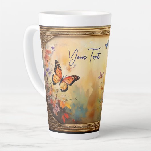 Vlinders in Lijst Latte Mok (Linkerhoek)