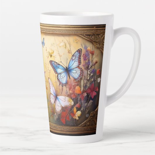 Vlinders in Lijst Latte Mok (Rechts)