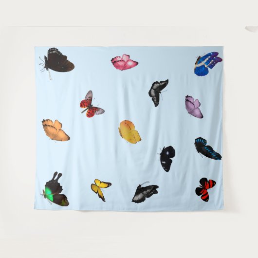 Vlinders in lucht tapijt wandkleed (Voorkant (horizontaal))