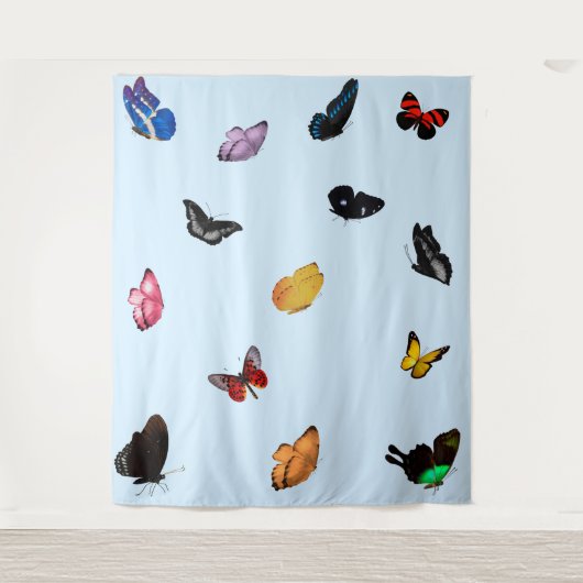 Vlinders in lucht tapijt wandkleed (Voorkant)