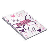 Vlinders in paarse en roze notitieboek (Rechterzijde)