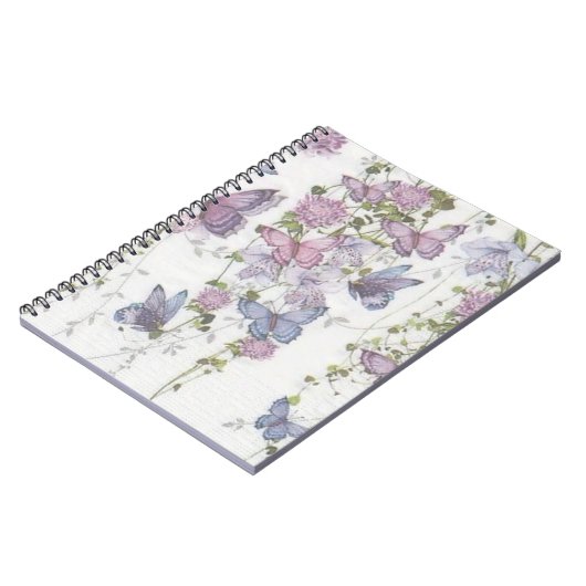 Vlinders in roze en blauw Notitieboek (Linkerzijde)