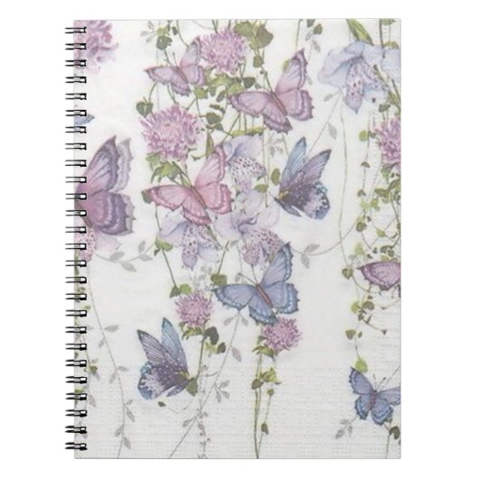 Vlinders in roze en blauw Notitieboek (Voorkant)