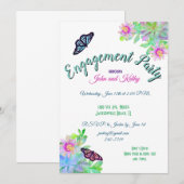 Vlinders In Succulente Tuin Verlovingsfeest Kaart (Voorkant / Achterkant)