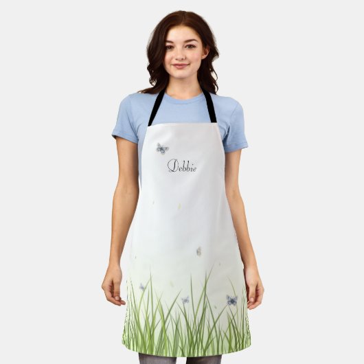 Vlinders in Sunshine Garden Scene gepersonaliseerd Schort (Gedragen)