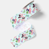 Vlinders in William Morris ontwerpstijl Satijnen Lint (Achterkant)