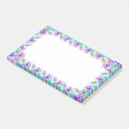 Vlinders ingelijst Post it Notes (Schuin)
