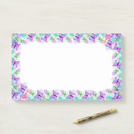 Vlinders ingelijst Post it Notes (Op bureau)