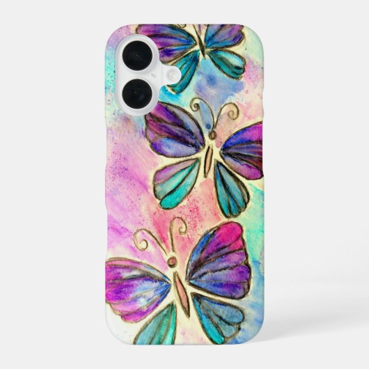 Vlinders iPhone Case 16 Hoesje (Achterkant)