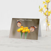  vlinders Jubileum Wenskaart Kaart (Gele Bloem)