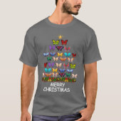 Vlinders Kerstboom Vrolijk Kerstjongetje T-shirt (Voorkant)