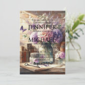 Vlinders klassieke bruiloft uitnodigingen (Staand voorkant)