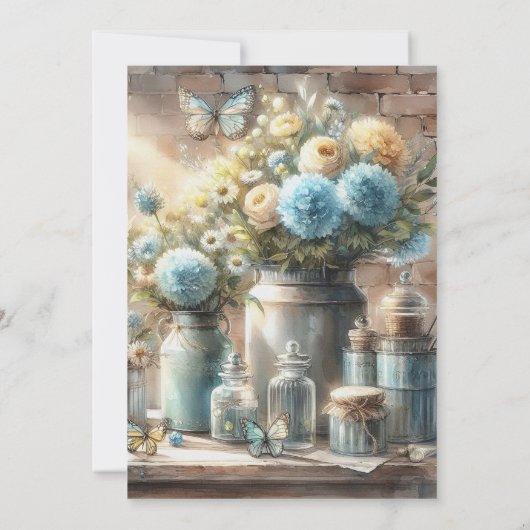 Vlinders klassieke bruiloft uitnodigingen (Achterkant)