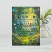 Vlinders klassieke bruiloft uitnodigingen (Staand voorkant)