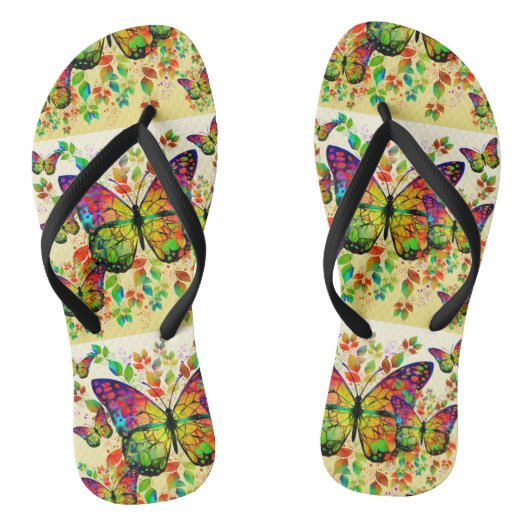 VLINDERS KLEURRIJK NATUUR IN DE LENTE TEENSLIPPERS (Voetbed)