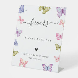 Vlinders kleurrijke gunsten Teken Reclamebord Met Voetstuk