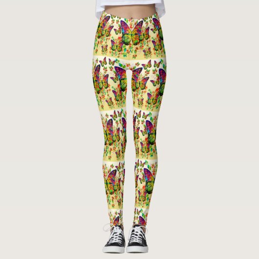 VLINDERS KLEURRIJKE NATUUR LENTE LEGGINGS (Voorkant)