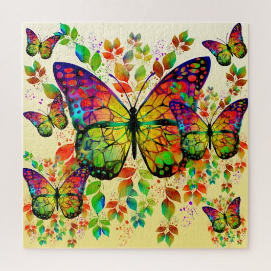 VLINDERS KLEURRIJKE NATUUR LENTE LEGPUZZEL (Verticaal)