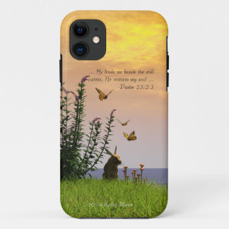 Vlinders, Konijn en Psalm 23:2-3 Case-Mate iPhone Case