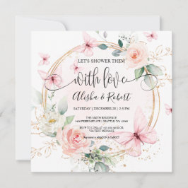 Vlinders laten we ze douchen met liefdeskoppels kaart