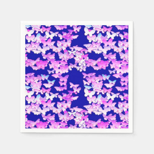 Vlinders, lavendel en donkerblauw servetten