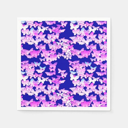 Vlinders, lavendel en donkerblauw servetten (Voorkant)