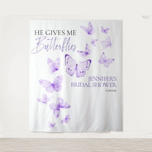 Vlinders Lavendel Vrijgezellenfeest Achtergronden Wandkleed (Voorkant)