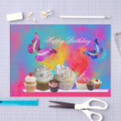 VLINDERS LEKKERE CUPCAKES, KLEURRIJKE VERJAARDAG TISSUEPAPIER (Craft)