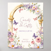 Vlinders lente zomer vrijgezellenfeest tafel teken poster (Voorkant)