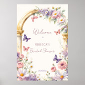 Vlinders lente zomer vrijgezellenfeest welkom poster (Voorkant)