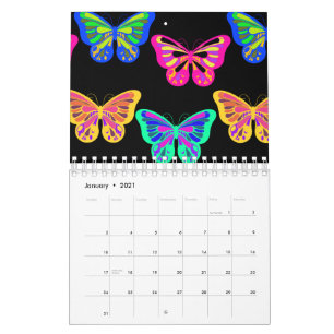 Vlinders Lepidoptera Vaporwave Levendige Kleuren Kalender