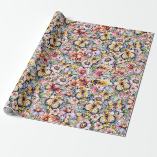 Vlinders, Libellen, Lieveheersbeestjes en Bijen Cadeaupapier