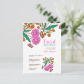 Vlinders Liefhebbers Roze Bloemrijke Script Bruid Briefkaart (Staand voorkant)