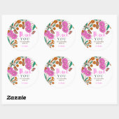 Vlinders Liefhebbers Roze Bloemrijke Script Bruid Ronde Sticker (Vel)