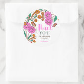 Vlinders Liefhebbers Roze Bloemrijke Script Bruid Ronde Sticker (Tas)