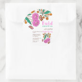 Vlinders Liefhebbers Roze Bloemrijke Script Bruids Ronde Sticker (Tas)