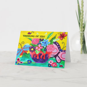 Vlinders & lieveheersbeestjes denken aan jou kaart