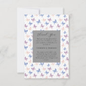 Vlinders Lila Blue Sympathy Fotobegrafenis Bedankkaart (Voorkant)