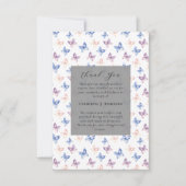 Vlinders Lila Blue Sympathy Fotobegrafenis Bedankkaart (Voorkant)