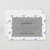 vlinders Lila Blue Sympathy Funeral Bedankkaart (Voorkant)