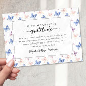  vlinders Lila Blue Sympathy Funeral Bedankkaart