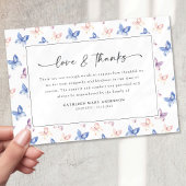  vlinders Lila Blue Sympathy Funeral Bedankkaart