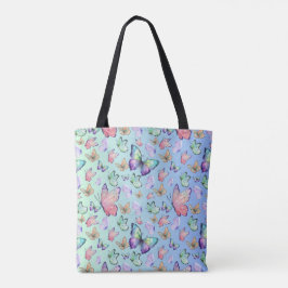 Vlinders Lineair verloop Achtergrond Patroon Tote Bag