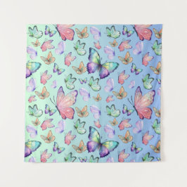 Vlinders Lineair verloop Achtergrond Patroon Wandkleed